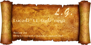 Luczáti Gyöngyi névjegykártya